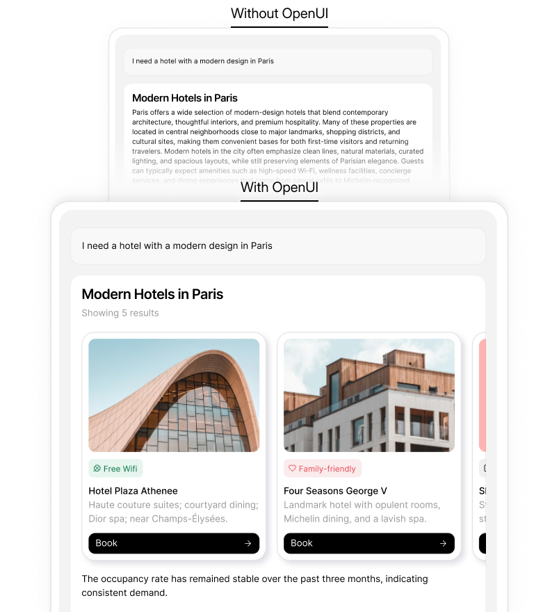 OpenUI mobile hero preview