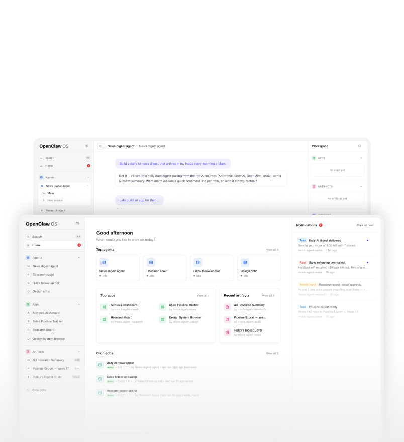 OpenClaw OS mobile preview